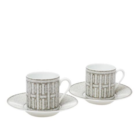 Hermes Mosaique au 24 Platinum Espresso Cup and .